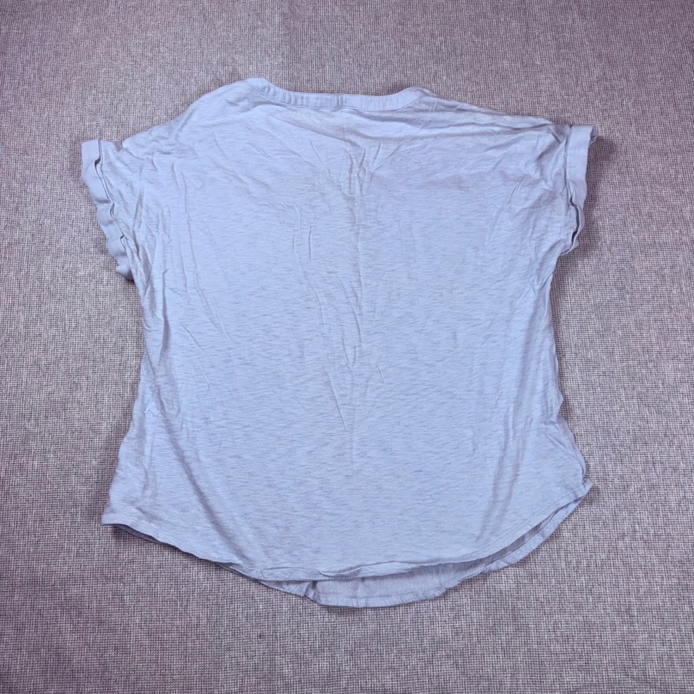 Lucky Brand Womens Light Blue Henley Short Sleeve Cuffed Button Top Size Medium - Picture 3 of 7